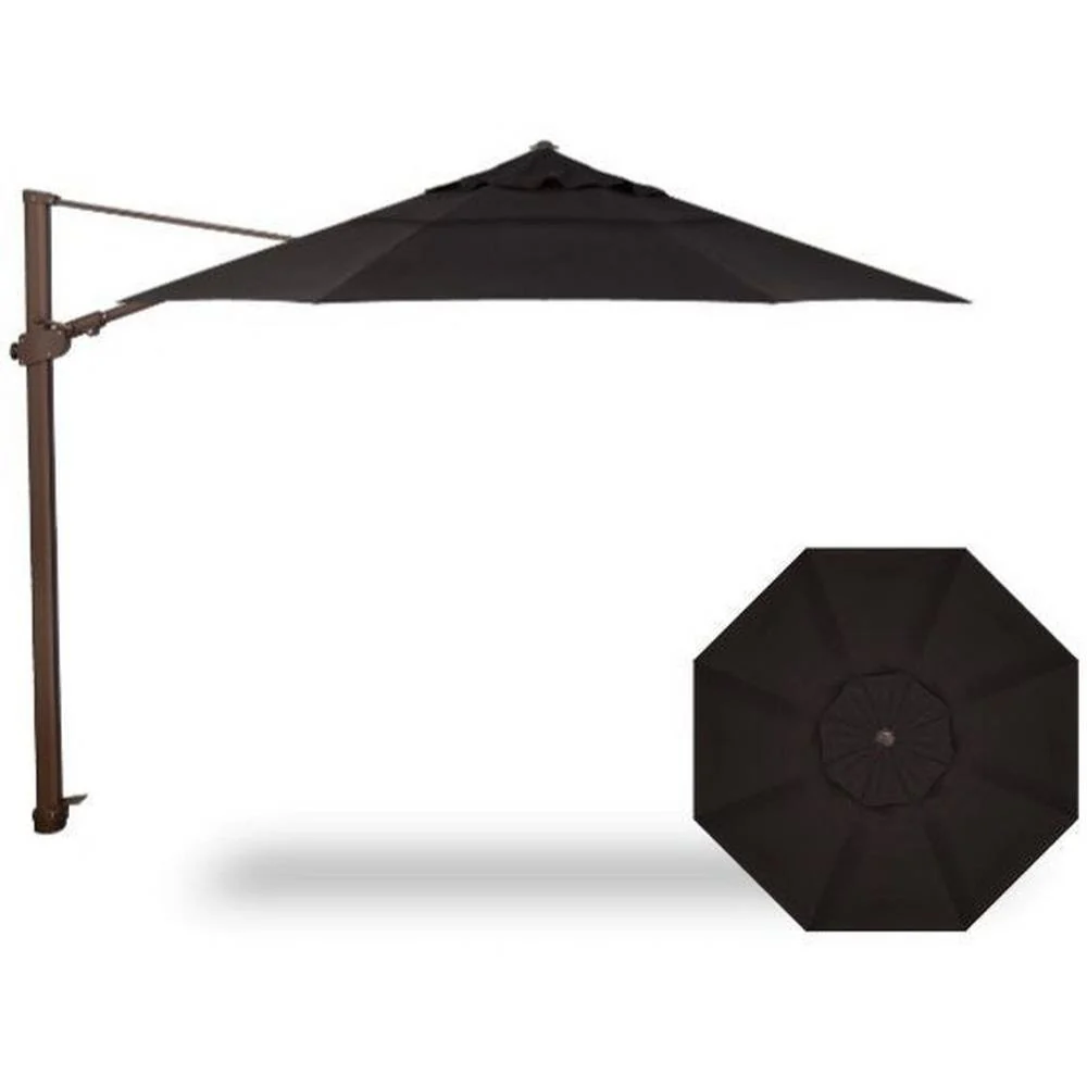 Treasure Garden, 11.5 Foot Aluminum Manual Octagon Cantilever Umbrella, Black on Bronze