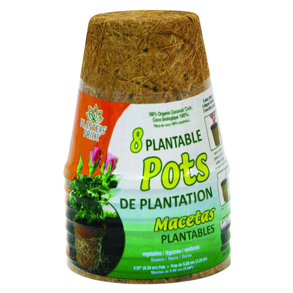 3" Coconut Coir Plantable Pots-8 Pack - Image 2