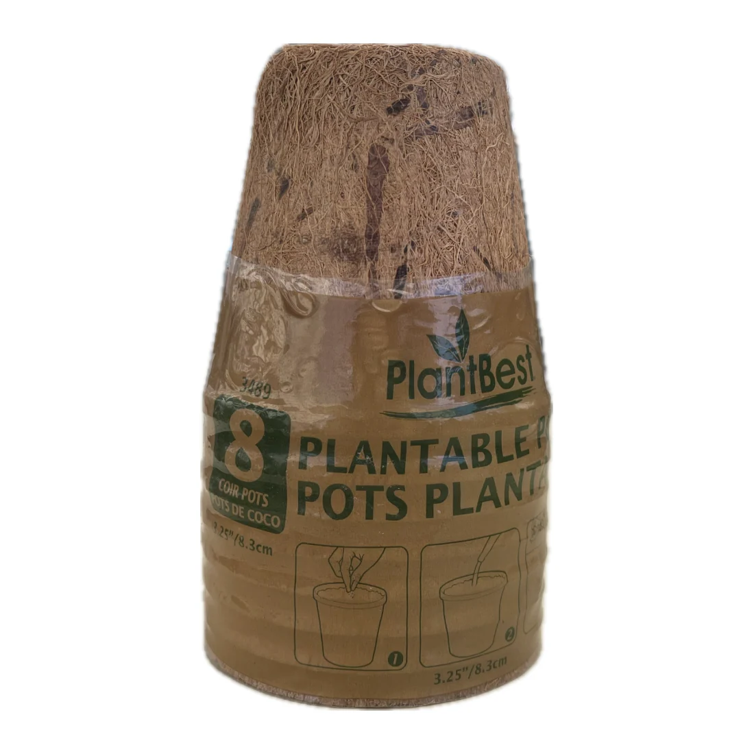 3" Coconut Coir Plantable Pots-8 Pack - Image 3