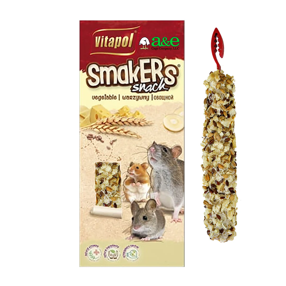 A&E, Vitapol Rodent Smakers, Cheese, 2 Pack
