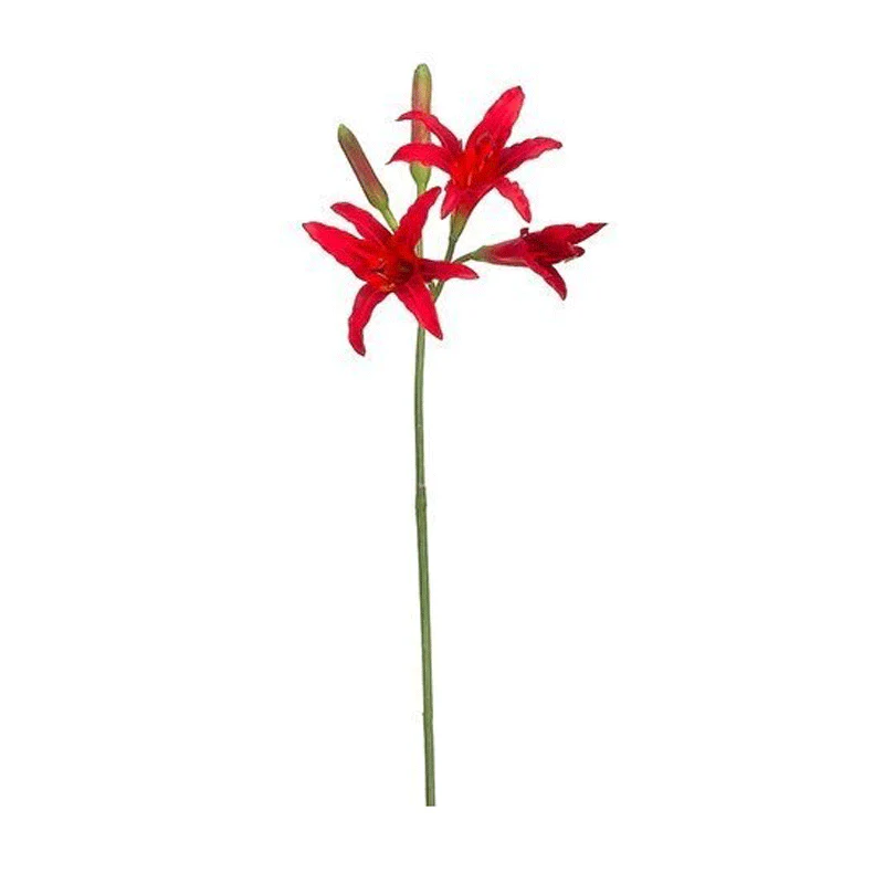 Allstate Day Lily Spray, Floral Picks, Red, 27.5"