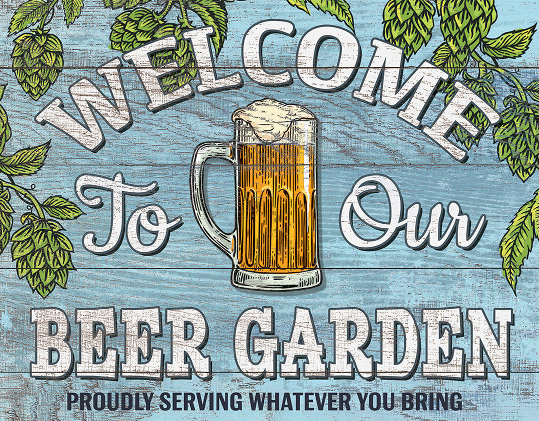Beer Garden - 12.5in x 16in Metal Sign