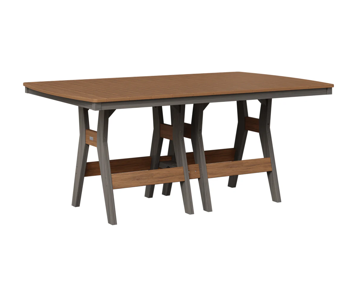 Berlin Gardens, 44” x 72” Harbor Counter Height Table, Antique Mahogany on Costal Gray