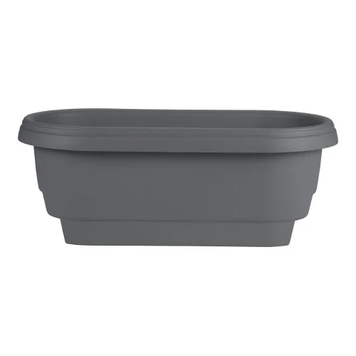 Bloem Deck Rail Planter, Charcoal, 24"