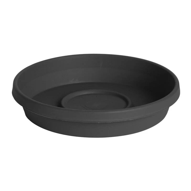 Bloem Terra Plastic Saucer, Charcoal, 10 in.