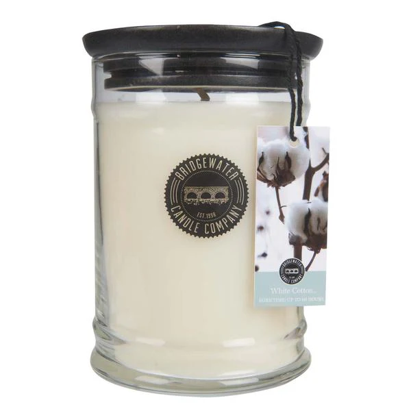 Bridgewater White Cotton 18 oz Large Jar Candle