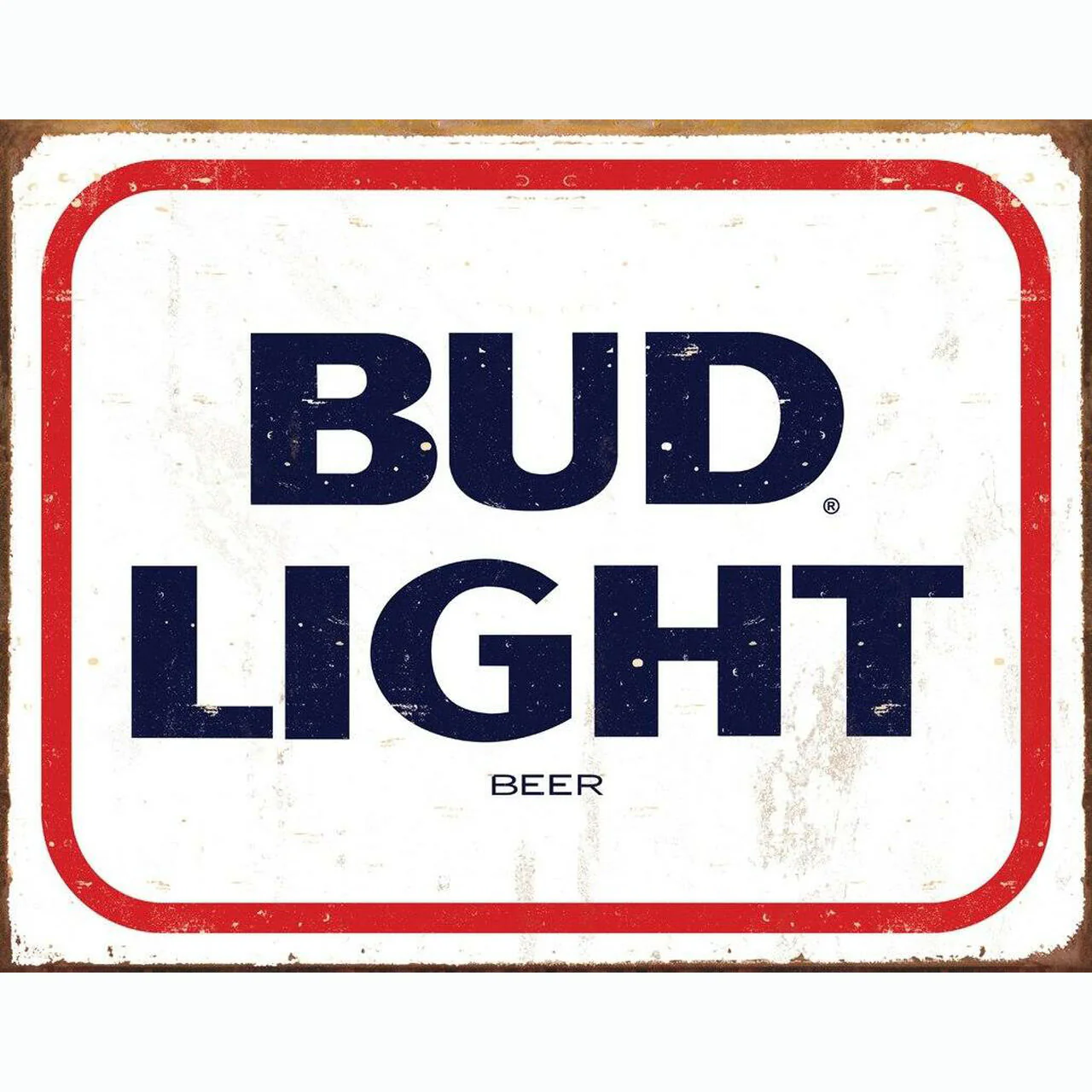 Bud Light Weathered Metal Sign