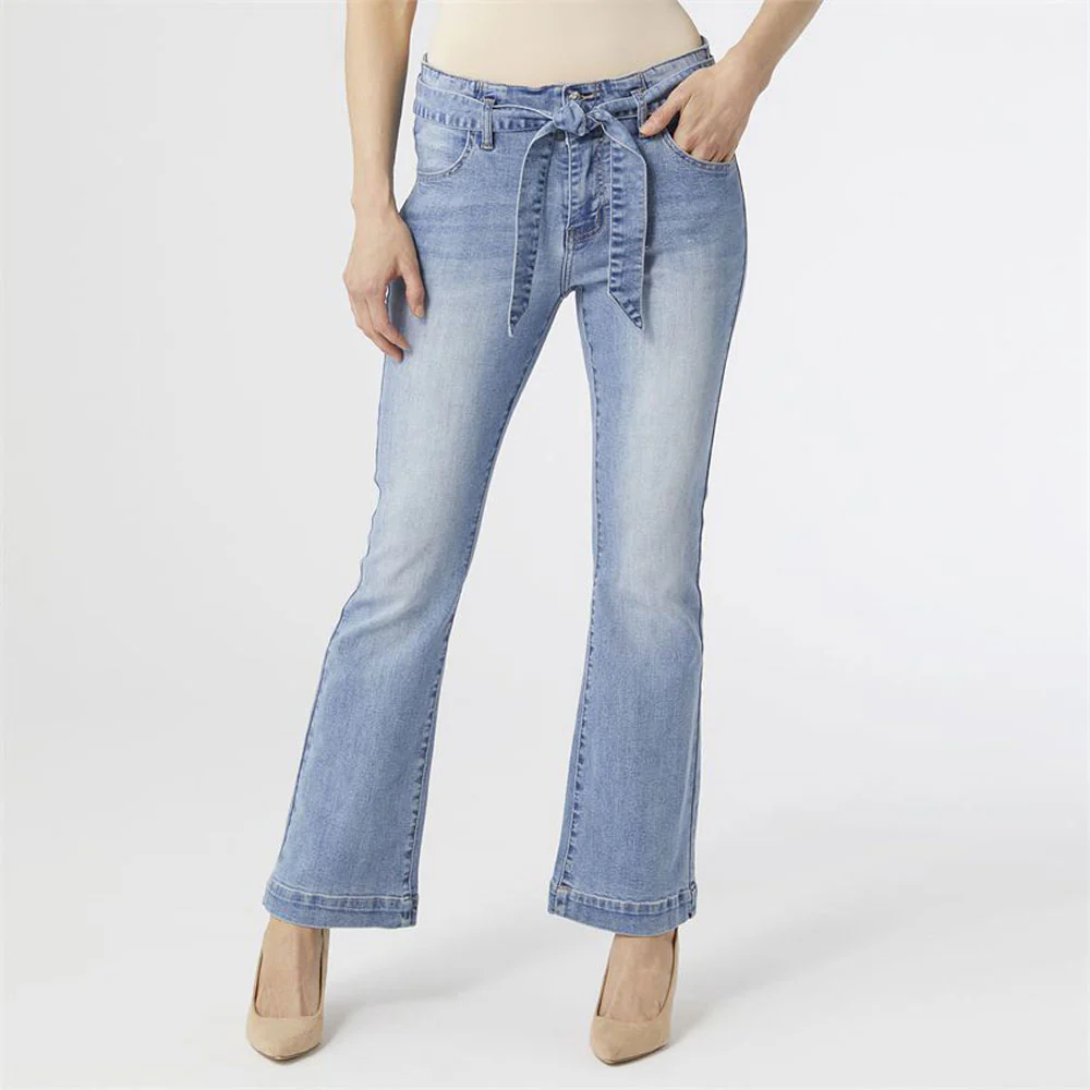 Coco + Carmen, Charmaine Tie Waist Flare Jeans