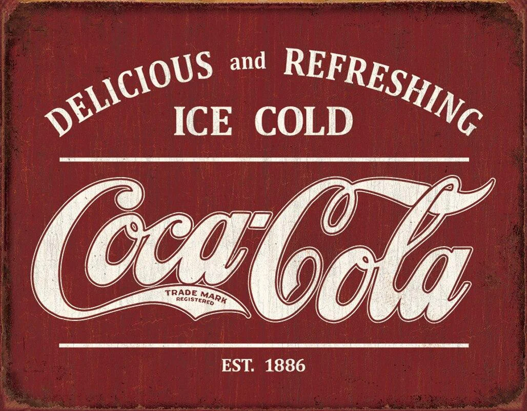 Coke EST 1886 - 16in x 12.5in Metal Sign