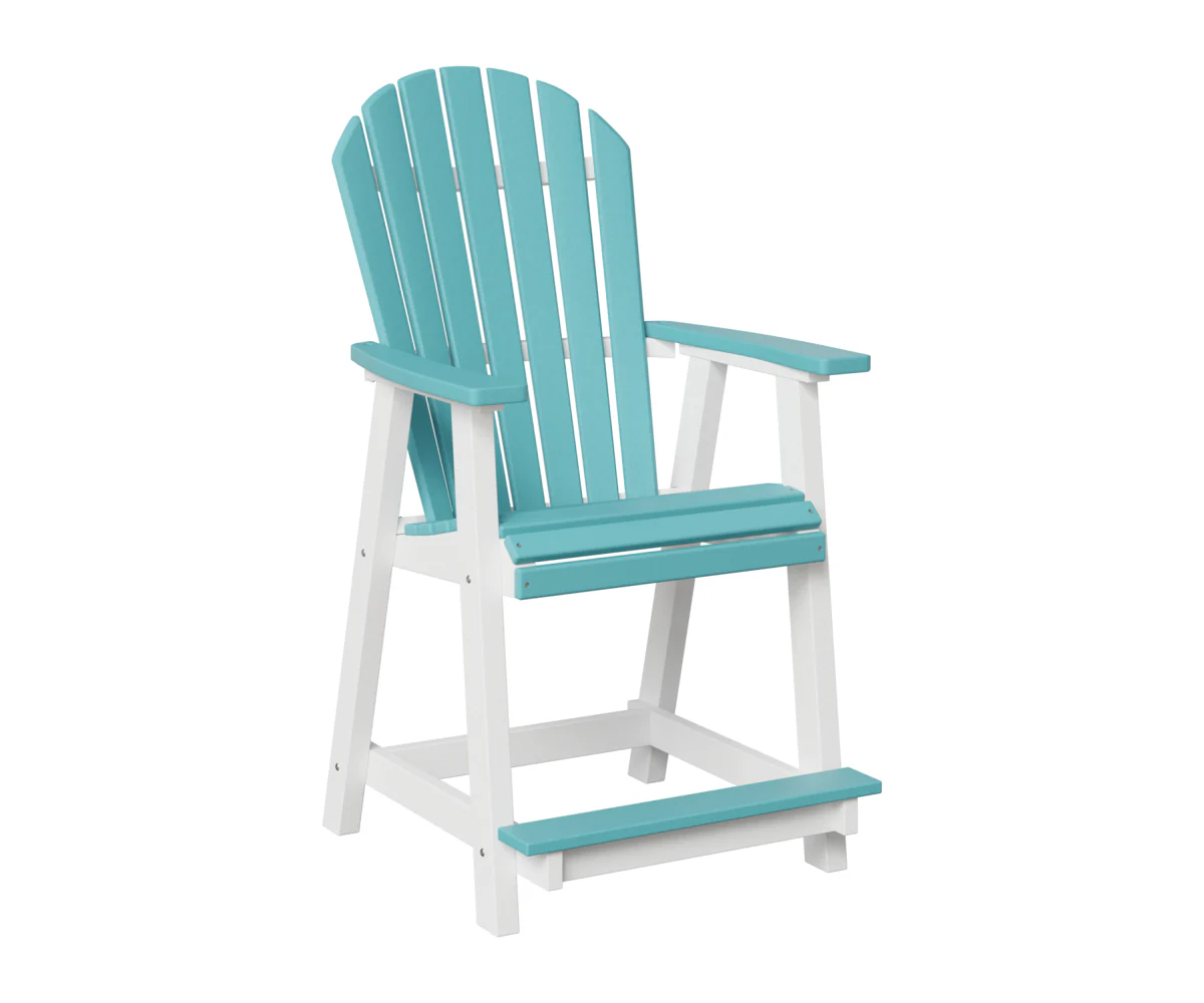 Berlin Gardens, Comfo Back Counter Chair, Aruba Blue on White