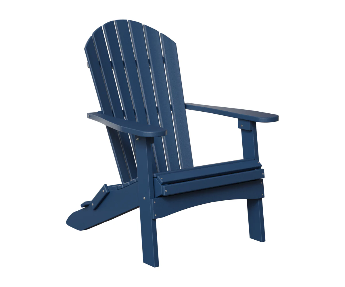 Berlin Gardens, Comfo Back Folding Adirondack Chair, Navy Blue