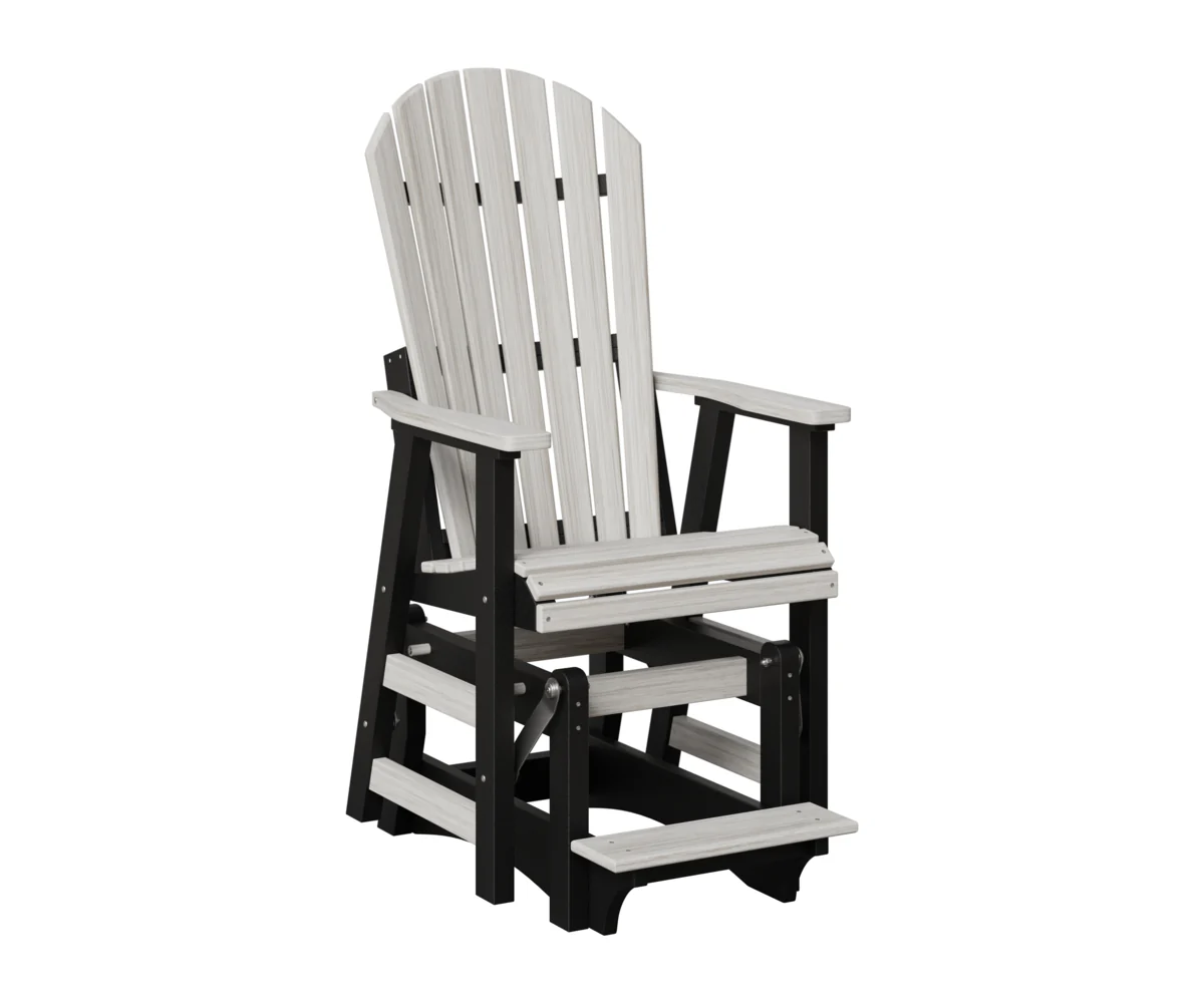 Berlin Gardens, 2′ Comfo Back Single Counter Glider, Seashell on Black