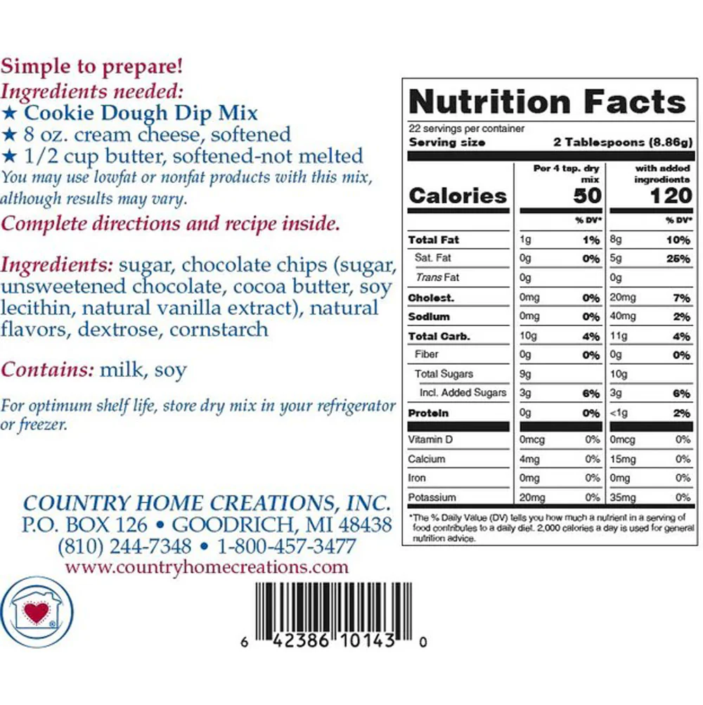 Country Home Creations Cookie Dough Dip Mix, 7.5 oz. - Image 3