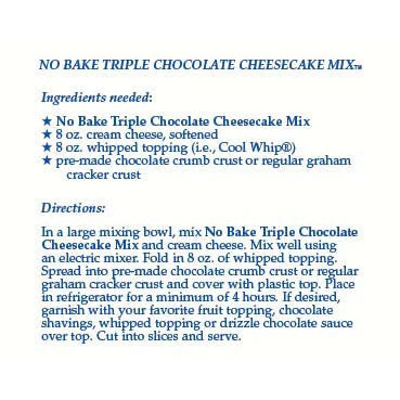 Country Home Creations No-Bake Triple Chocolate Cheesecake Mix, 5 oz. - Image 4