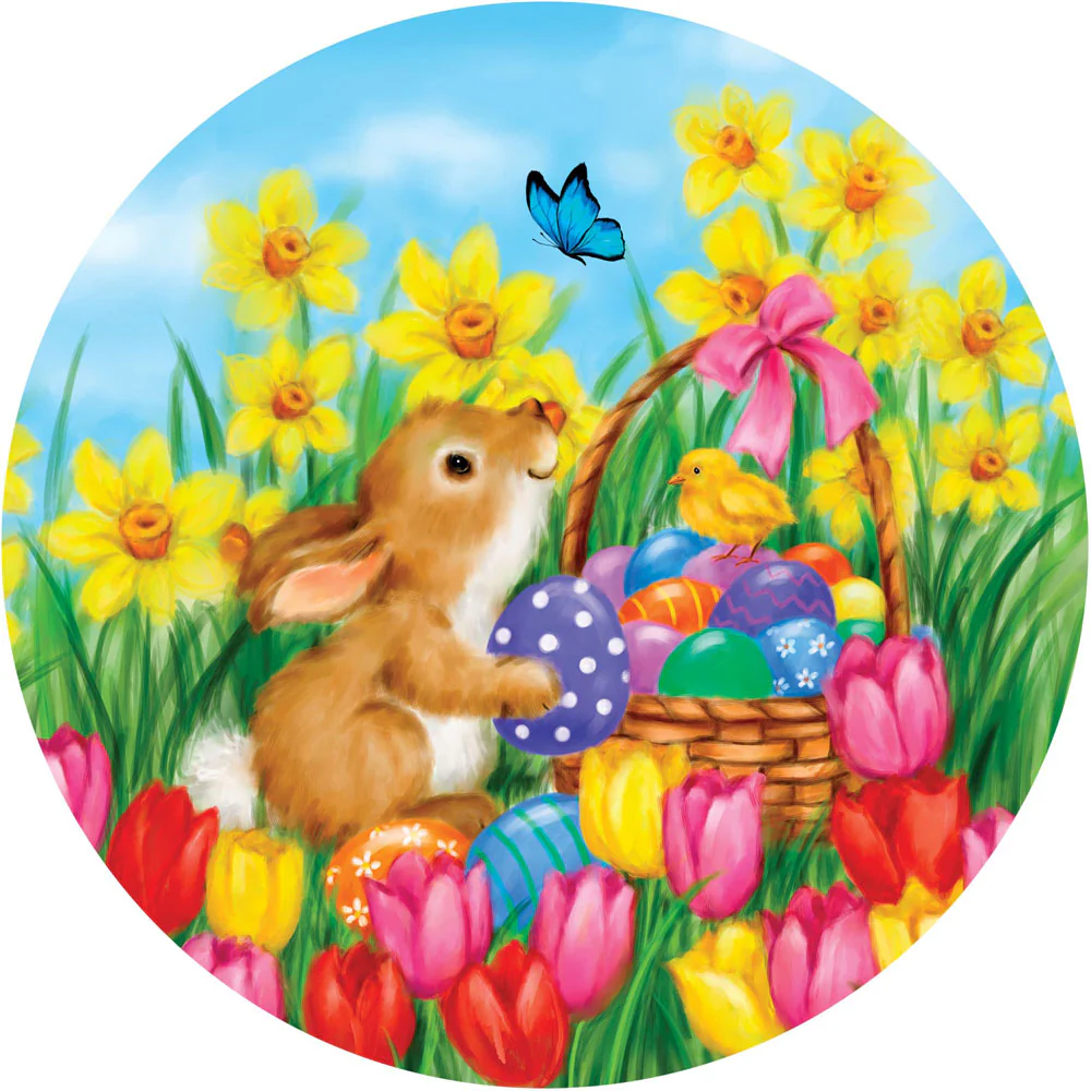 Custom Decor, Bunny and Basket Stepping Stone