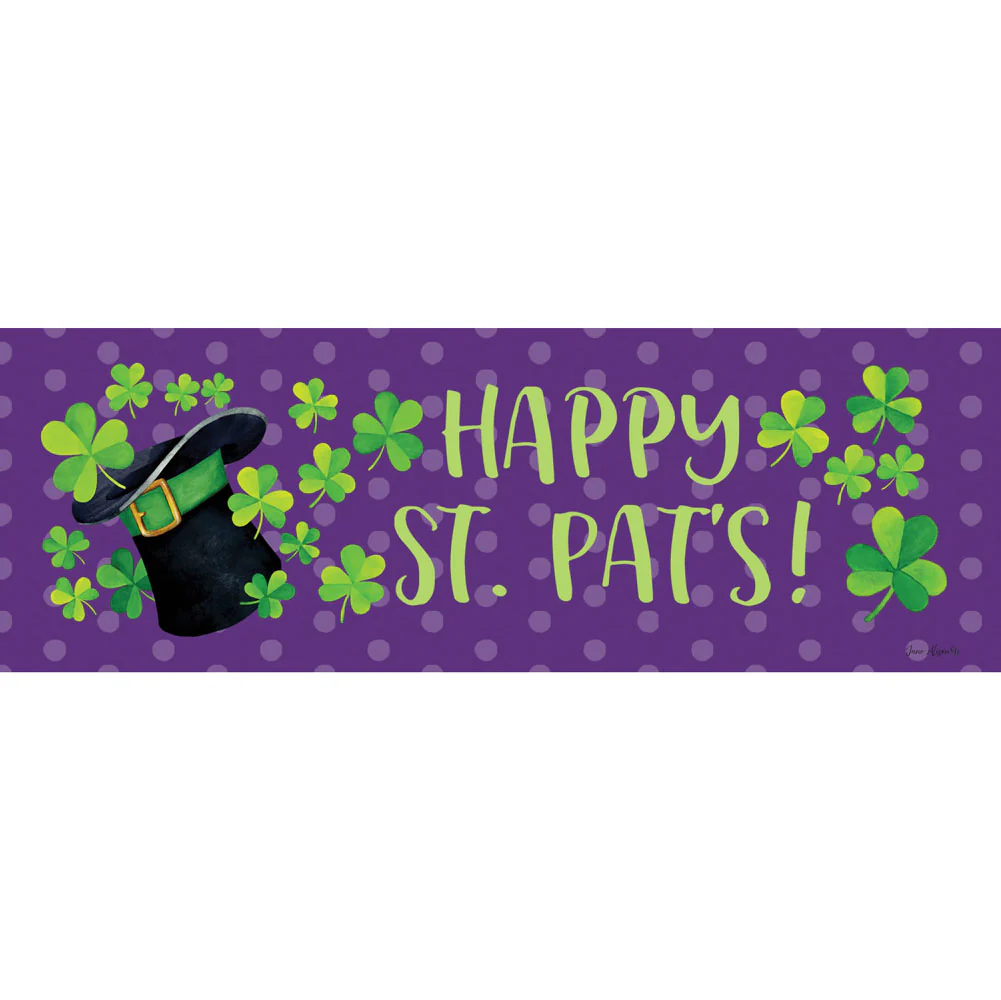 Custom Decor, Clovers on Purple Signature Sign