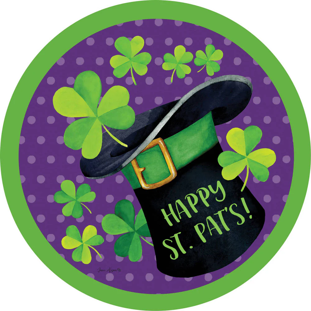 Custom Decor, Clovers on Purple Stepping Stone