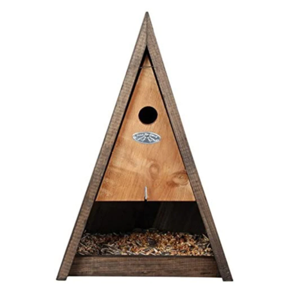 Esschert, Triangle Birdhouse w/ Feeder