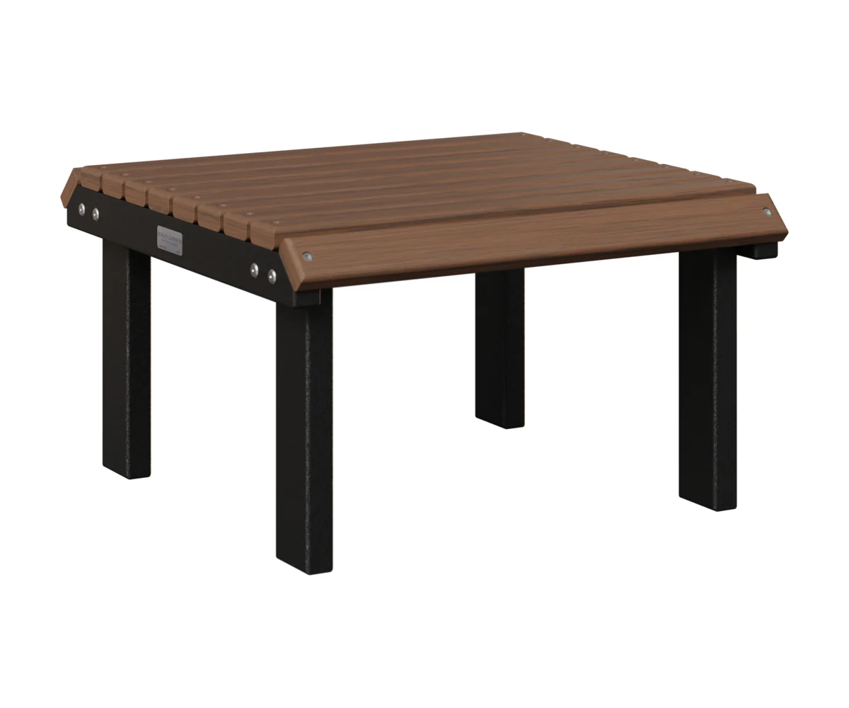 Berlin Gardens, Stationary Footstool, Brazilian Walnut on Black