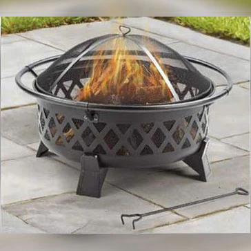 Four Seasons Courtyard Wood Burning Round Fire Pit, Black, 35"