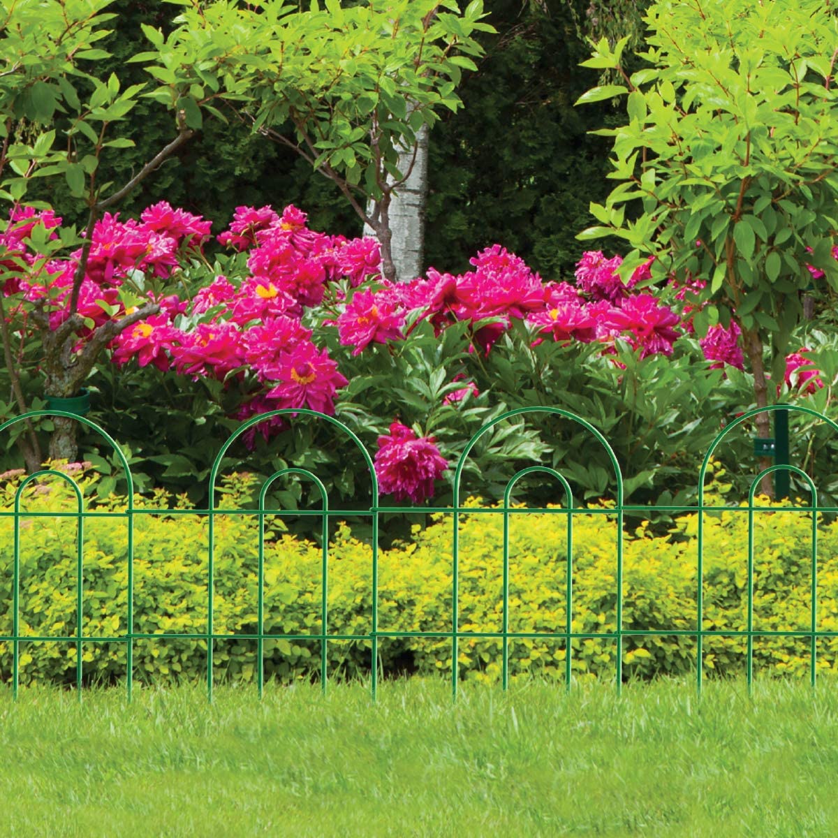 Garden Zone Round Folding Fence Garden Border, Green, 24 in. x 10 ft. - Image 2