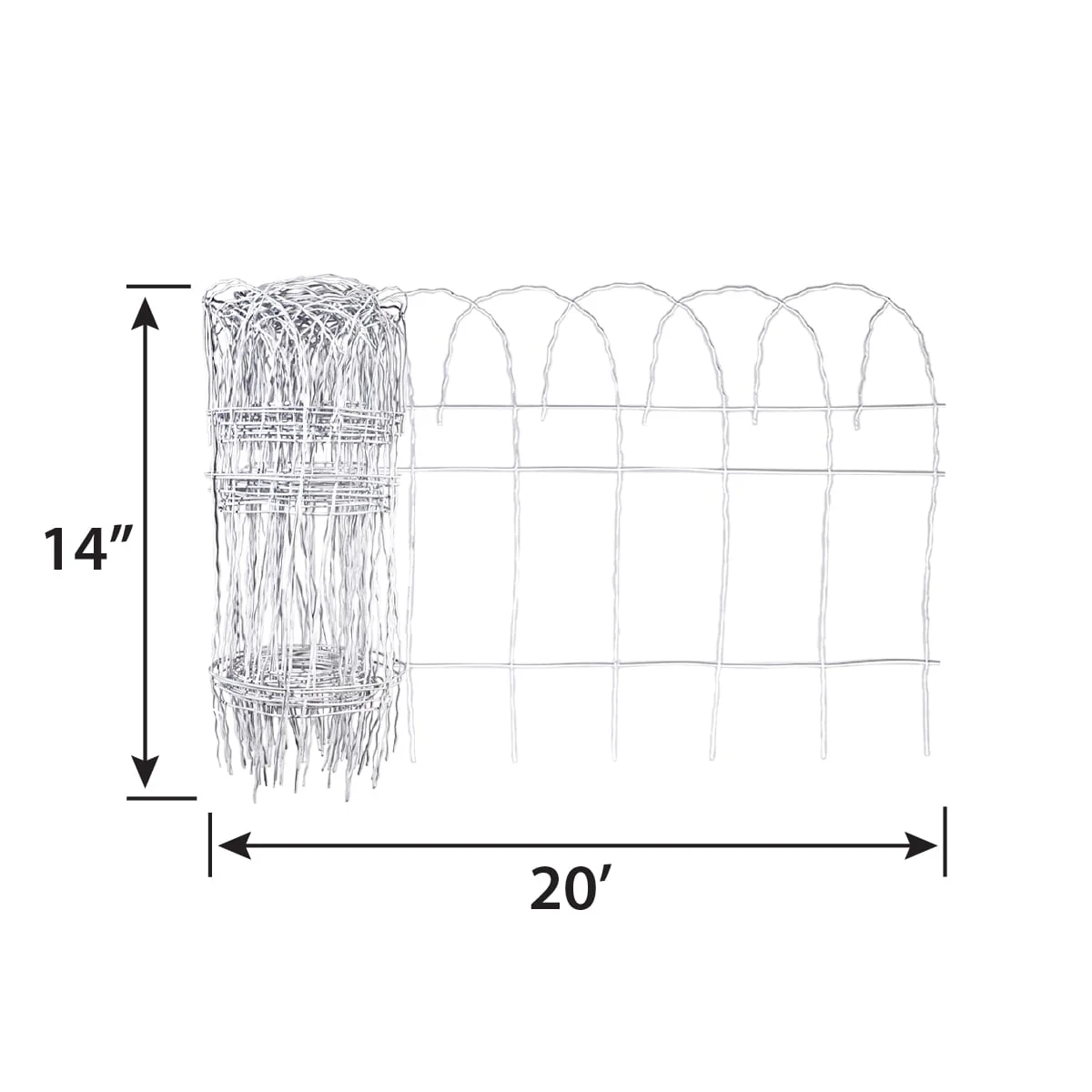 Garden Zone Scroll Top Rolled Garden Border, White, 14 in. x 20 ft. - Image 3