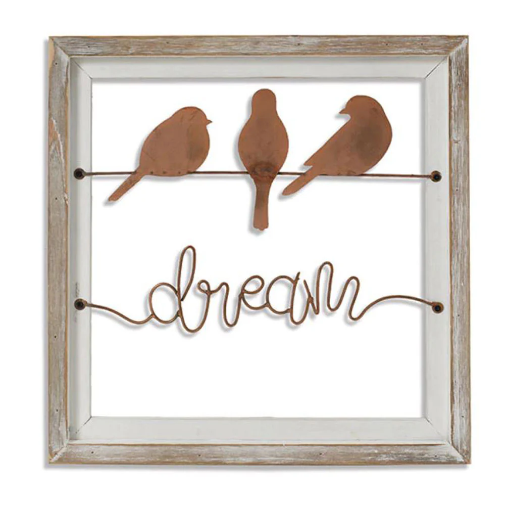 Gerson, Dream Wall Sign, Metal & Wood, 15.75