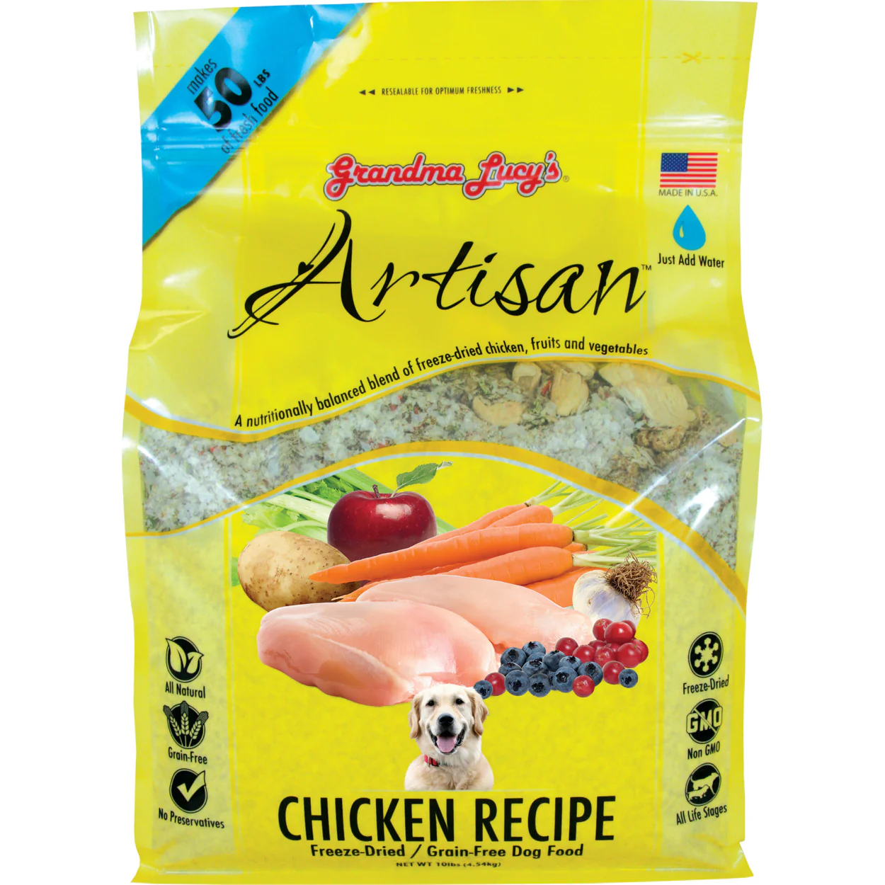 Grandma Lucy's Artisan Freeze-Dried Chicken Recipe Dog Food, 10 lb - Image 4