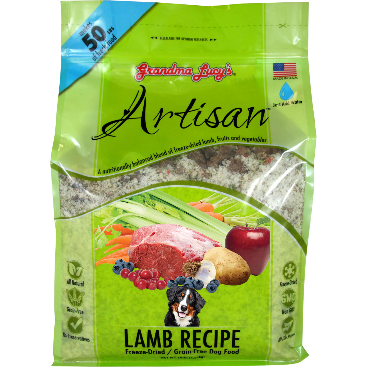 Grandma Lucy's Artisan Freeze-Dried Lamb Recipe Dog Food, 3 lb - Image 4