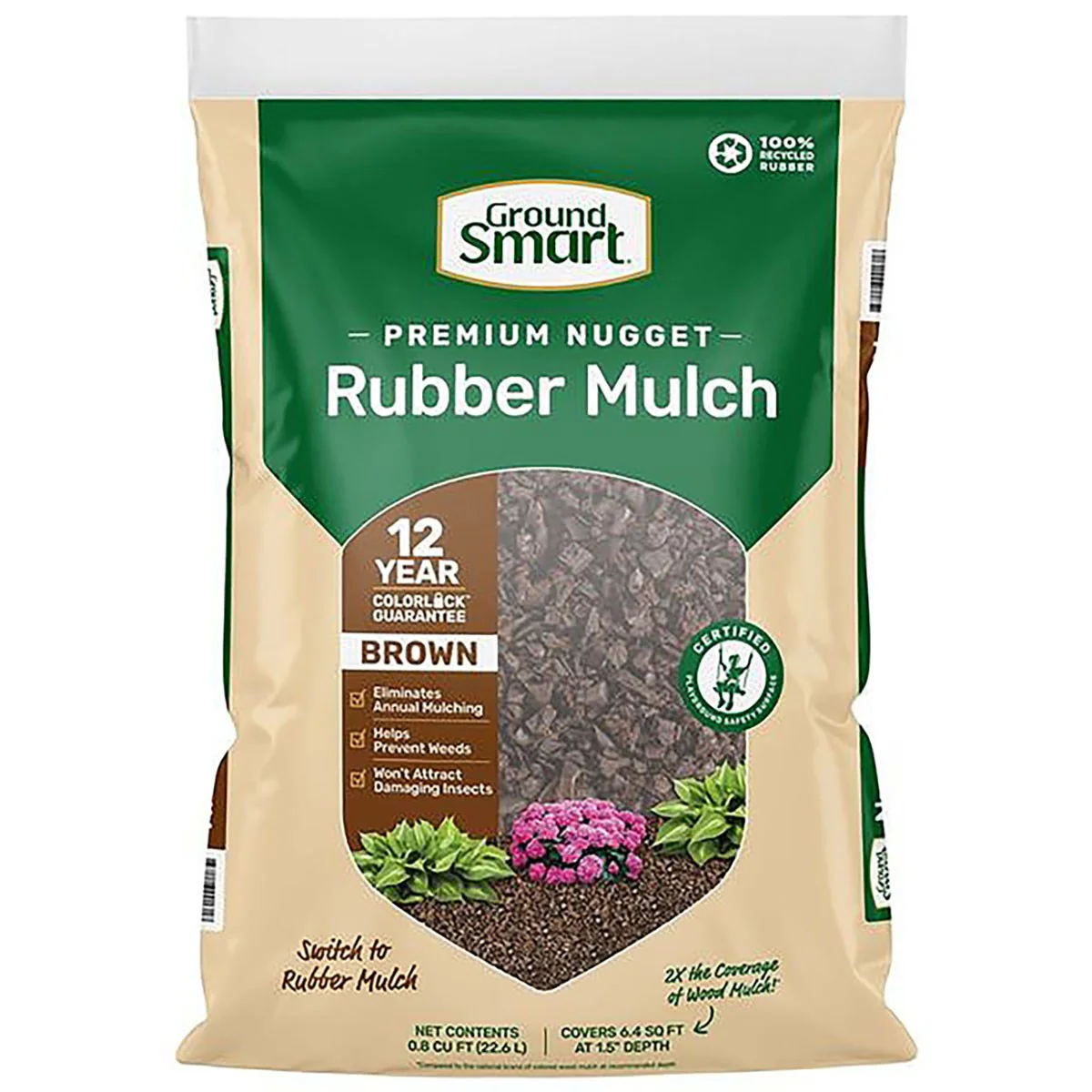 GroundSmart® Premium Nugget Rubber Mulch - 0.8cu ft - Image 4
