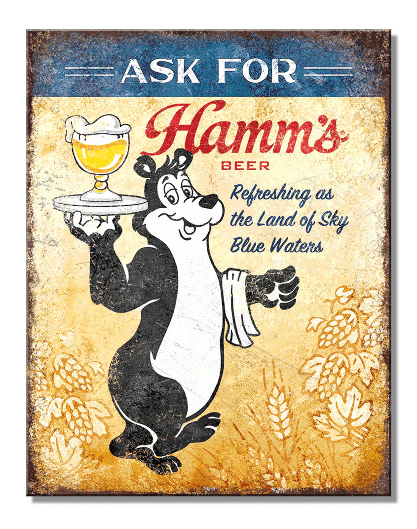 Hamm's Beer - 16in x 12.5in Metal Sign