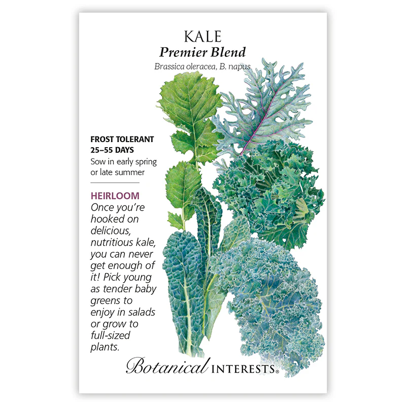 Kale, Botanical Interests Premier Blend Seeds (Heirloom)