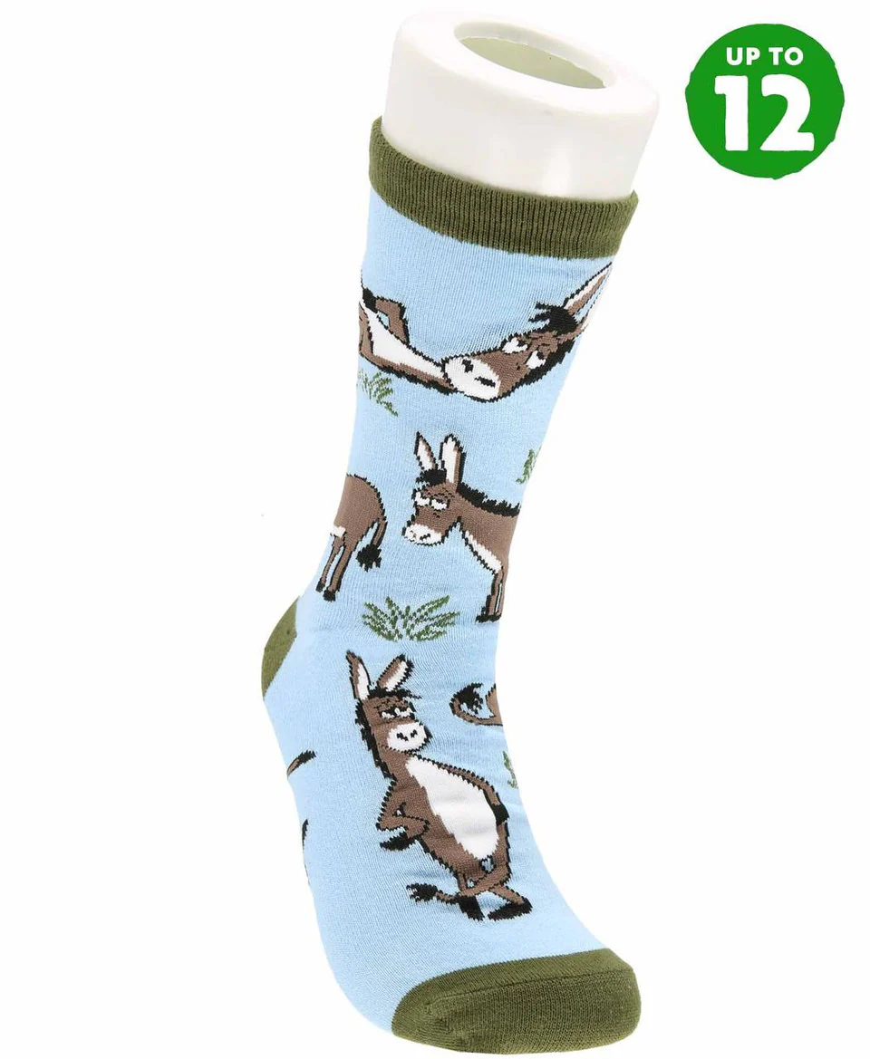 Lazy One - Lazy Ass Donkey Blue Crew Sock