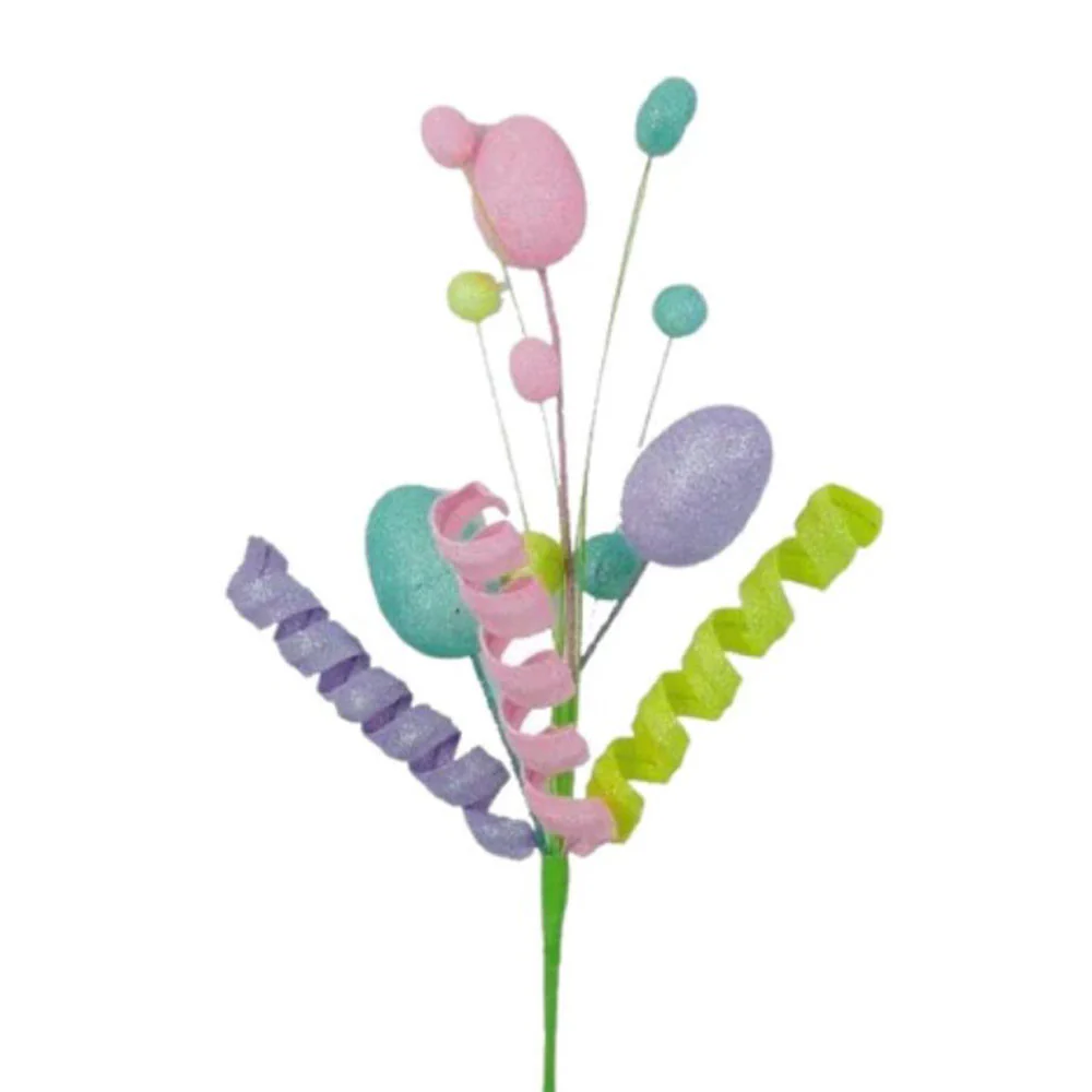 Liberty Floral, Eggs & Foam Curly Pick, 19"