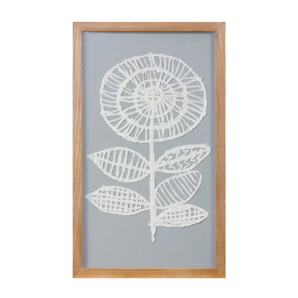 Melrose International, Floral Wall Art, Wood/Paper, 20"