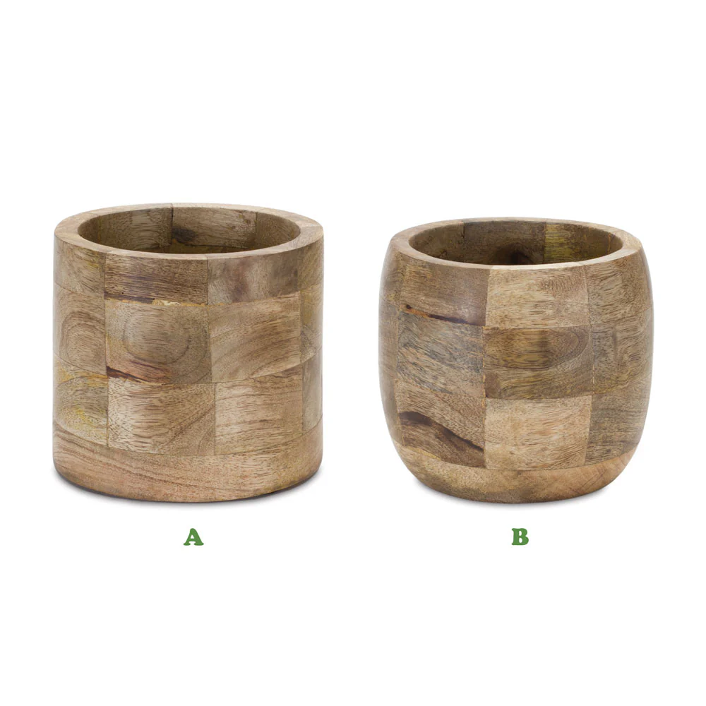 Melrose International, Wooden Pot, 5", Assorted & Sold Separately