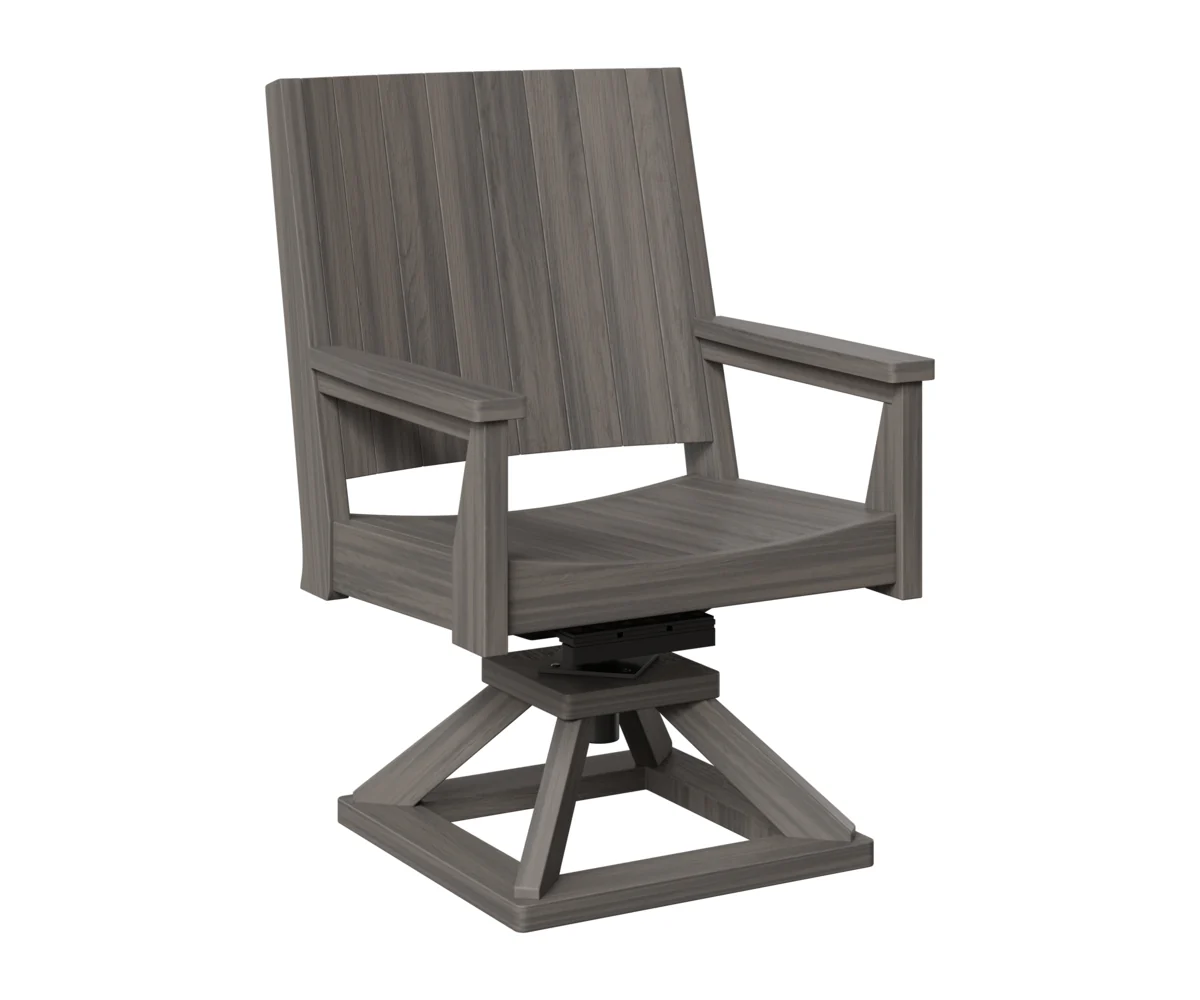Berlin Gardens, Mayhew Chat Swivel Rocker Dining Chair, Coastal Gray