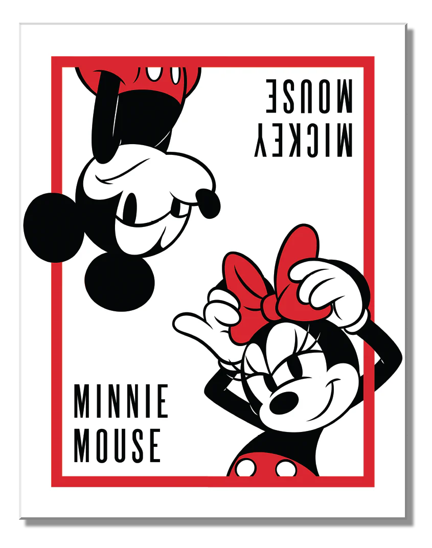 Mickey & Minnie Mouse Names - 12.5in x 16in Metal Sign