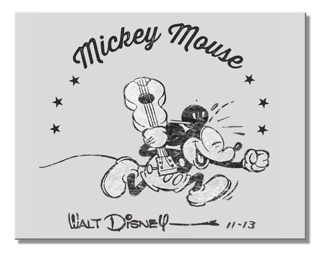 Mickey Mouse Guitar - 12.5in x 16in Metal Sign