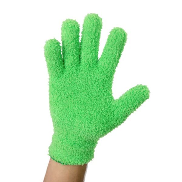 Mossify, Leaf Shining Microfiber Gloves, 1 Pair Green