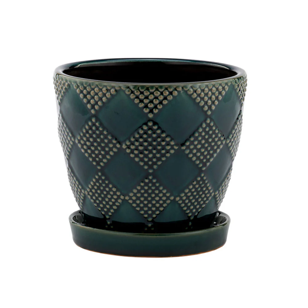 Napco, Emerald Pot W/Saucer