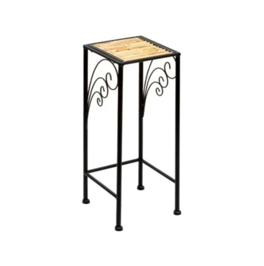 Napco, Metal & Wicker Plant Stand - Image 2