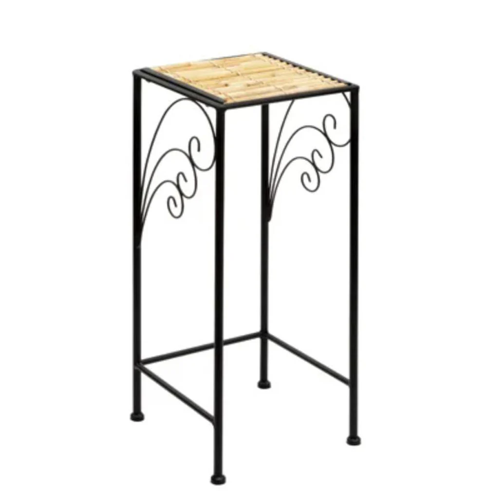 Napco, Metal & Wicker Plant Stand - Image 3