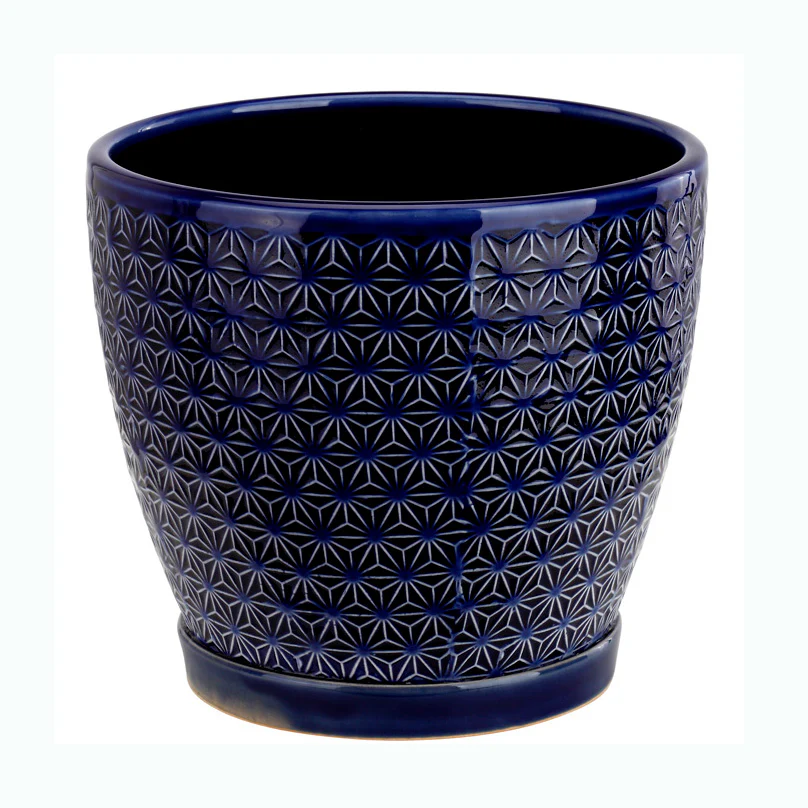 Napco Prism Planter, Cobalt Blue, 6 in. D. 5.25 in. H