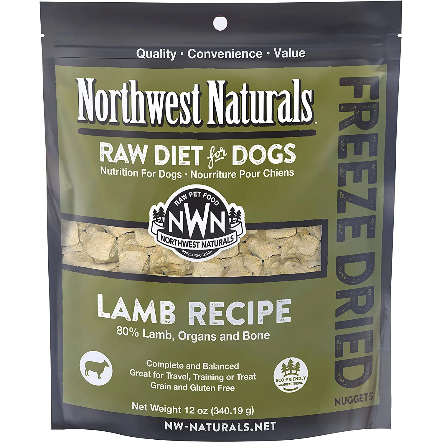 Northwest Naturals Freeze Dried Lamb Nuggets, Dog Food, 12 Oz