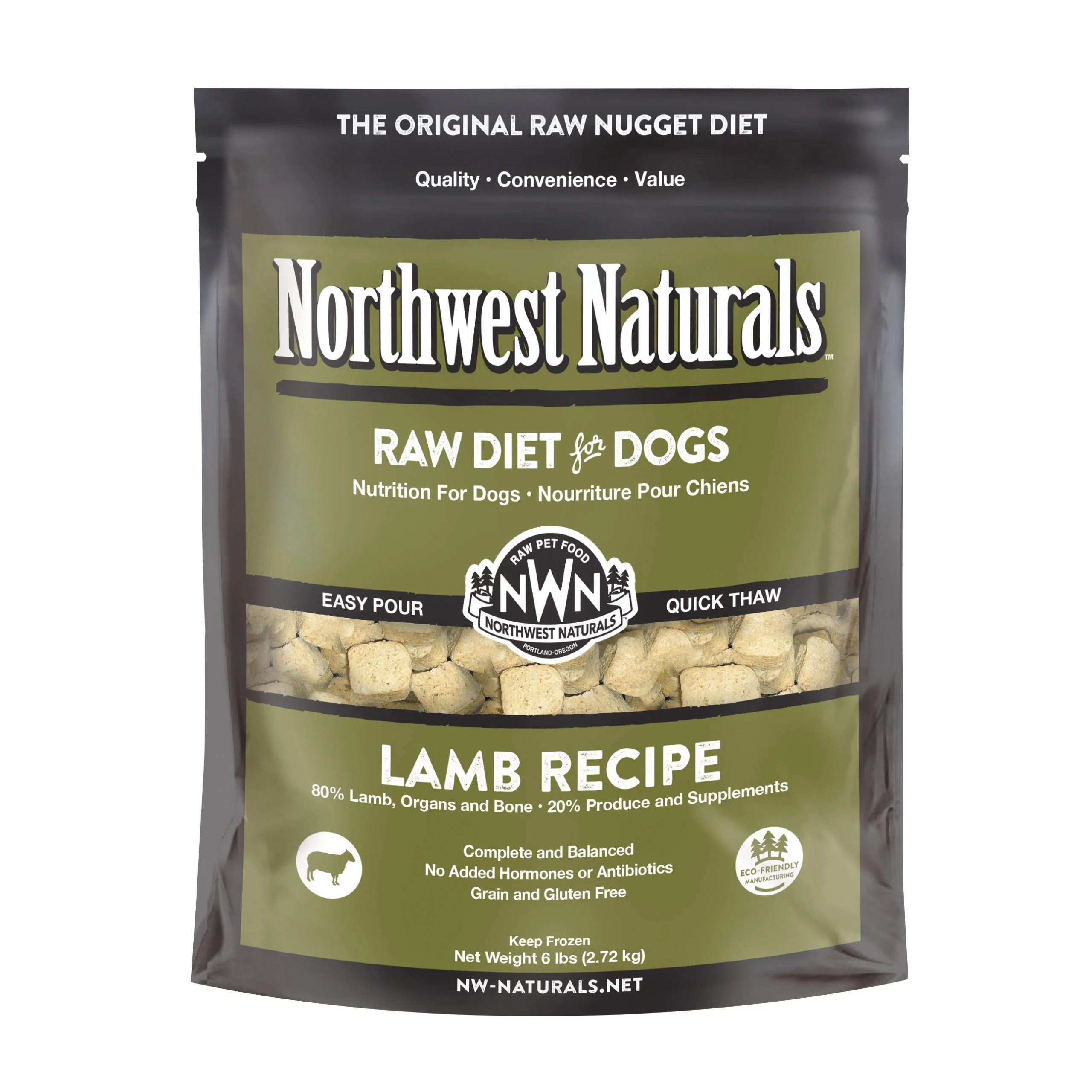 Northwest Naturals Frozen Lamb Nuggets, 6 lb