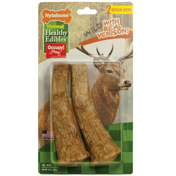 Nylabone Healthy Edibles Antler Chew Treats-2 Pack