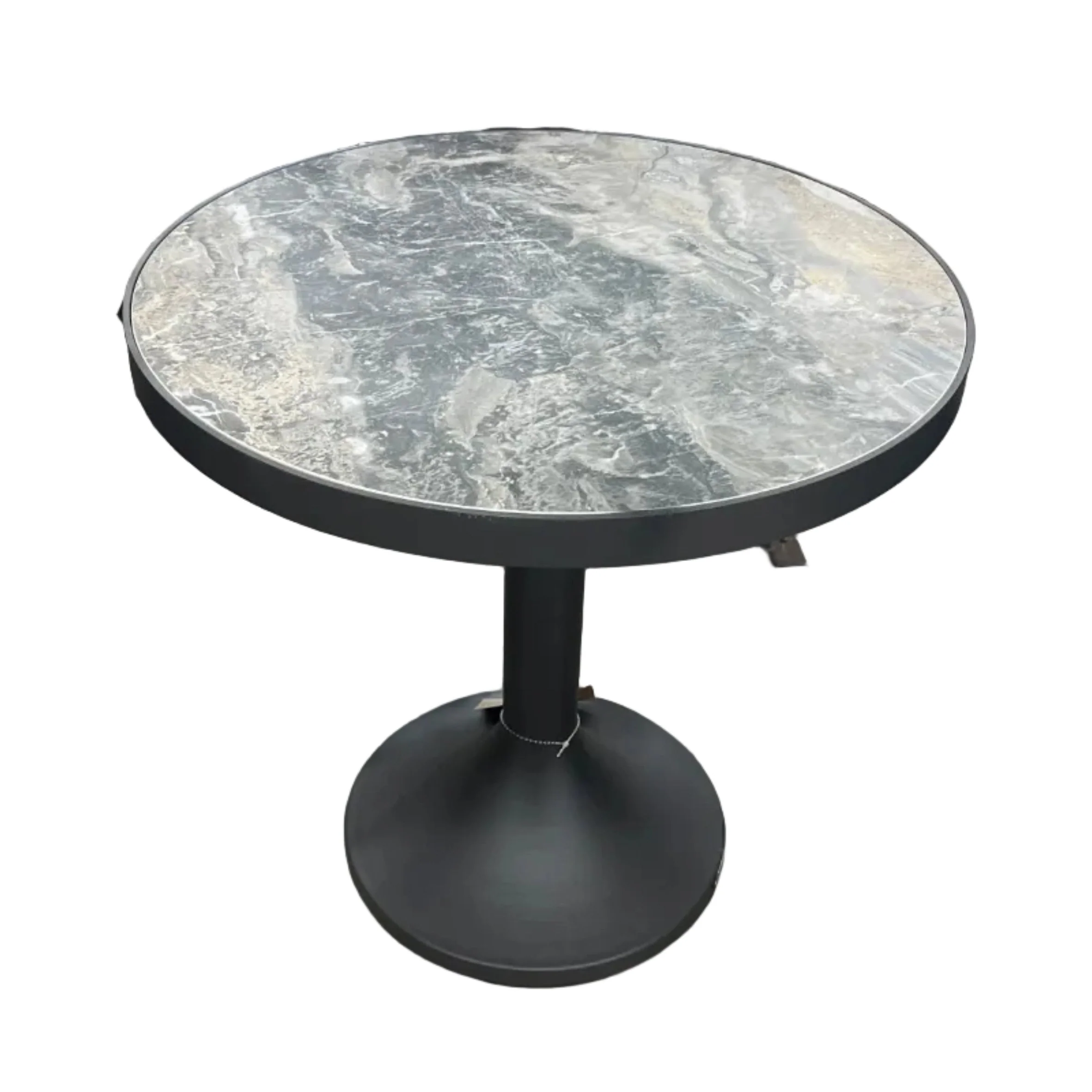 Outdoor Interiors, Portofino 20" Round Table, Stone on Aluminum