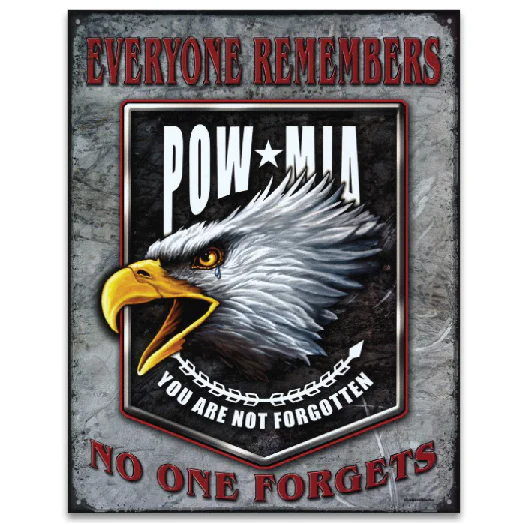 POW MIA Eagle Metal Sign