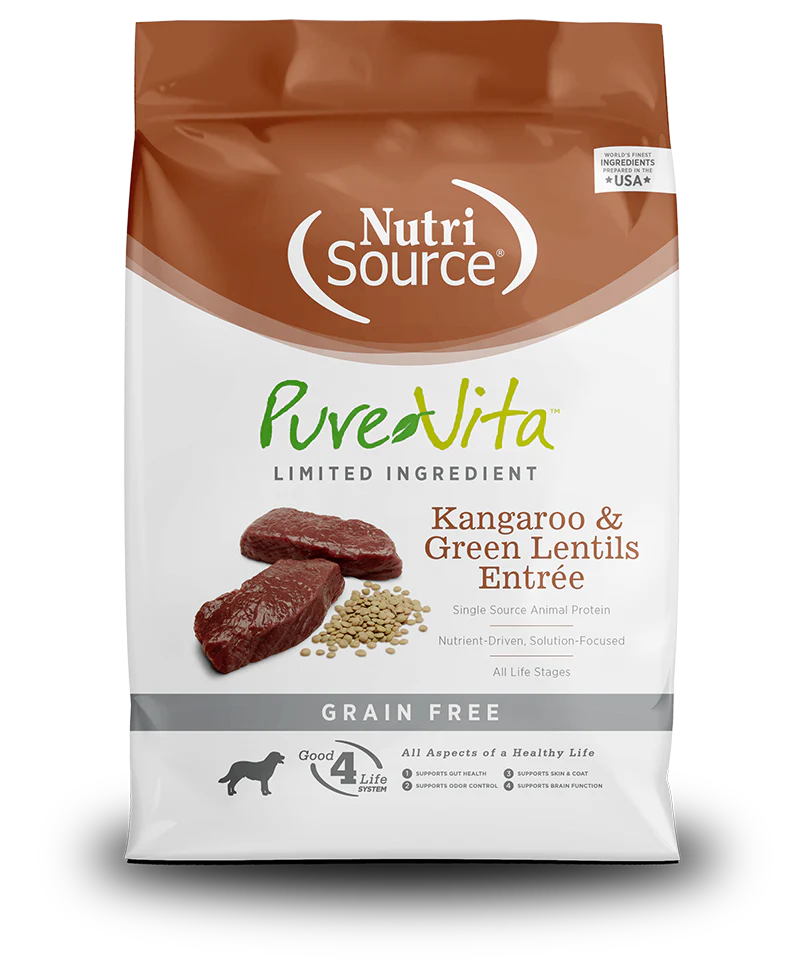PureVita Kangaroo & Green Lentils Grain-Free Dog Food, 25 LB